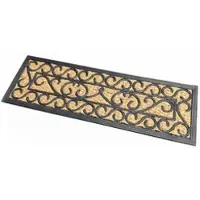 Homescapes Sierlijke kokosnootdeurmat met rubberen antislip