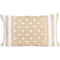 Homescapes Sterkussenhoes in beige met gestreepte rand, 30 x 50 cm