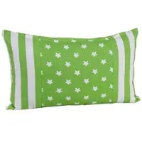 Homescapes Groene Ster Kussenhoes met Gestreepte Rand 30 x 50 cm