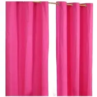 Homescapes gordijnen met oogjes, effen pink, set van 2, 182 x 137 cm