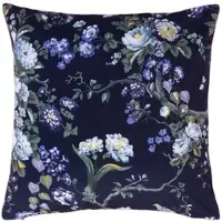 Homescapes fluwelen kussenhoes Night Garden 46 x 46 cm, bloemenkussenhoes paars