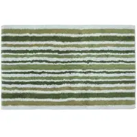 Homescapes Antislipbadmat met streeppatroon 100% katoen, groen en grijs