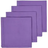 Homescapes katoenen servetten, set van 4, paars