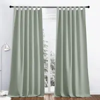 Famanu – Gordijnen Kant en Klaar - Verduisterende Gordijnen met Lussen - Warmte - en Koude - Isolerende Thermische Gordijnen - Geschikt voor Woonkamer - Slaapkamer Gordijnen 2 Stuks - Salingroen
