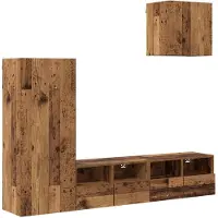 vidaXL TV Wandmeubels 4 st Oud Hout Bewerkt hout