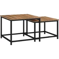 HOMCOM salontafel set - set van 2 tafel - spaanplaat - staal - bruin
