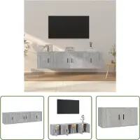 The Living Store Tv-meubelset Betongrijs - 80x34.5x40cm - 2x40x34.5x40cm