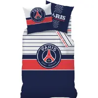 Paris Saint Germain PSG Dekbedovertrek - Blauw/Wit/Rood – Tweezijdig Bedrukt – Inclusief Kussensloop - Katoen