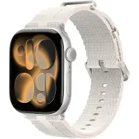 Strap-it Sportief siliconen bandje geschikt voor Apple Watch 1/2/3/4/5/6/7/8/9/10/11/SE/SE2/SE3 - Maat: 38/40/41/42mm Sterrenlicht