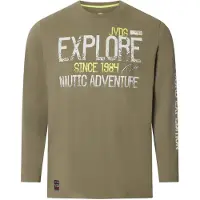 Jan Vanderstorm oversized longsleeve Plus Size - olijfgroen male | Maat: 4XL