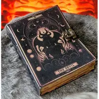 JM Leren Notitieboek - The Devil - 18x13cm - Grimoire Leren Notitieboek - Leren Journal - Notitieboek - Schrijfboek - Journal - Schetsboek - Notebook - Notitieboek met Grim Reaper - Reaper journal
