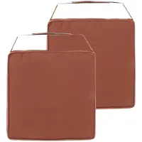 Hespéride Hespiride Stoelkussen Gerona - 2x - 40 x 40 cm - terracotta - vierkant - polyester - tuinkussen - buiten