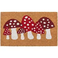 Clayre & Eef Deurmat Bruin Kokos Paddenstoelen