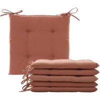 Hespéride Hespiride Stoelkussen Altea - 6x - 40 x 40 cm - terracotta - vierkant - polyester - tuinkussen - buiten