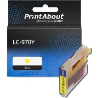 PrintAbout Inktcartridge LC-970Y Geel geschikt voor Brother