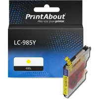 PrintAbout Inktcartridge LC-985Y Geel geschikt voor Brother