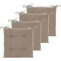 Hespéride Hespiride Stoelkussen Altea - 4x - 40 x 40 cm - lichtbruin - vierkant - polyester - tuinkussen - buiten