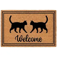 Clayre & Eef Deurmat Bruin Kokos Katten