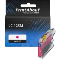 PrintAbout Inktcartridge LC-123M Magenta geschikt voor Brother