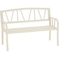 Hespéride Tuinbank - beige - metaal - 127 x 61 x 86 cm - 3 zits - weerbestendig