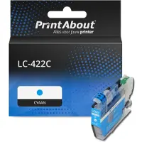 PrintAbout Inktcartridge LC-422C Cyaan geschikt voor Brother