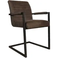 Lizzely Garden & Living Eetkamerstoel met armleuning zwart bruin microvezel Noor design eetstoel zetel