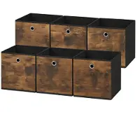 Songmics - Opbergbox - Opbergdoos - Set van 6 - Met Handgreep - Opvouwbare Stoffen Opbergboxen