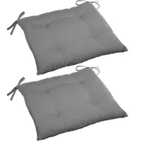 Hespéride Set van 4x stuks hesperide stoelkussens - binnen/ buiten stoelen - grijs - 40x4 cm - water en uv-bestendig