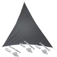 Hespéride Premium kwaliteit schaduwdoek/zonnescherm Shae driehoek grijs 4 x 4 x 4 meter - inclusief bevestiging haken set