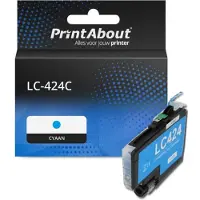 PrintAbout Huismerk vervangt Brother LC-424C Inktcartridge Cyaan