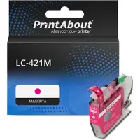 PrintAbout Inktcartridge LC-421M Magenta geschikt voor Brother