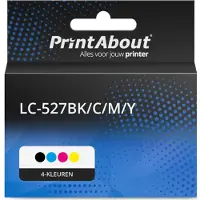PrintAbout Huismerk vervangt Brother LC-527BK/C/M/Y Inktcartridge 4-kleuren Multipack