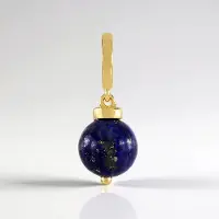 Cavill - Ronde 3,987 ct Lapis Lazuli Hanger - Verguld 925 Sterling Zilver - Afghaanse Edelsteen - Elegante Handgemaakte Sieraden