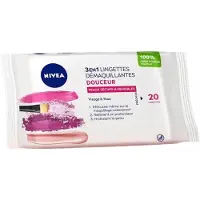 Nivea 3in1 Gentle Cleansing Wipes Voor de Droge en Gevoelige Huid 20 Doekjes