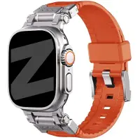 Bandz TPU Armor bandje geschikt voor Apple Watch 1/2/3/4/5/6/7/8/9/10/11/SE/SE2/SE3/Ultra (2/3) - Maat: 44/45/46/49mm - Oranje