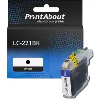 PrintAbout Huismerk vervangt Brother LC-221BK Inktcartridge Zwart