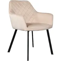 Lizzely Garden & Living SET DEAL: 6 stuks Eetkamerstoel met armleuning Yurgan zand velvet eetstoel zetel