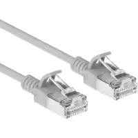 ACT Grijze 3 meter LSZH S/FTP CAT6A slimline patchkabel snagless met RJ45 connectoren