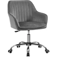 Songmics - Bureaustoel - Relaxfauteuil - Draaibaar - Met Fluwelen Bekleding - In Hoogte Verstelbaar