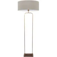 Steinhauer Vloerlamp Stang 4830BR - brons armatuur met grijs linnen kap