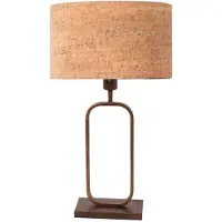 Steinhauer Tafellamp Stang 4813BR met kurkstructuur kap voor sfeerlicht