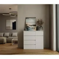 Top E Shop MODERN 1D5S - Dressoir - 1 deur - 5 lades - Greeploos design