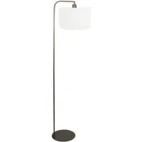 Steinhauer Vloerlamp Stang 4802BR met grof wit linnen kap