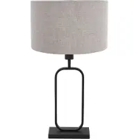 Steinhauer Tafellamp Stang 4810ZW met grijze linnen kap voor sfeerlicht