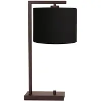 Steinhauer Cacao tafellamp Stang 4883CA met zwarte linnen kap