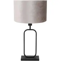 Steinhauer Tafellamp Stang 4806ZW met grijze velours kap voor sfeerlicht