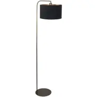 Steinhauer Vloerlamp Stang 4800BR met zwart linnen kap