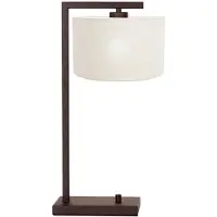 Steinhauer Cacao tafellamp Stang 4885CA met grof wit linnen kap
