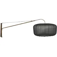 Steinhauer Wandlamp Vela Lino brons met zwarte textiel kap Ø60 cm