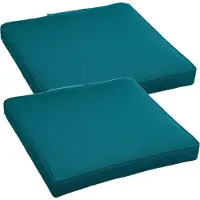 Hespéride Set van 4x stuks hesperide stoelkussens - binnen/ buiten stoelen - groen - 40 x 4 cm - water en uv-bestendig